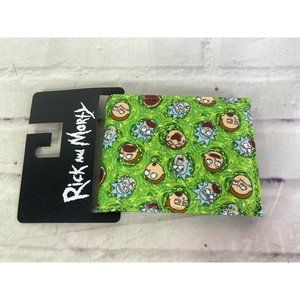 Rick and Morty All Over Print Quick Turn Bi-Fold Wallet Green NEW
